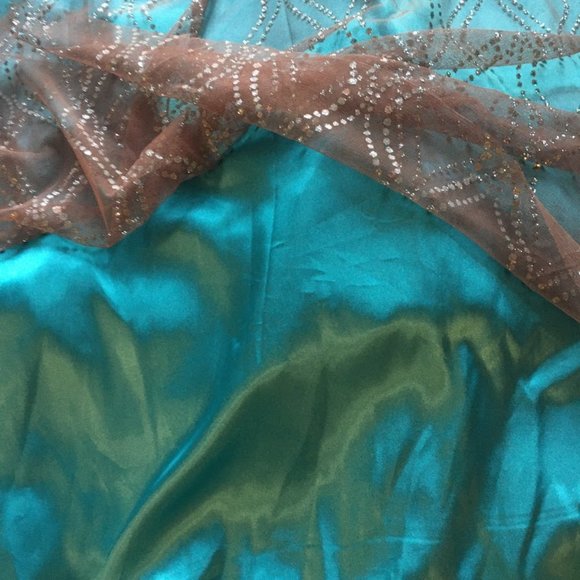Floor-length turquoise formal/prom dress - Picture 8 of 10